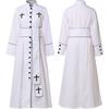 Women's Priest Robe With Stand Collar Roman Cassock Belt Street Style White/black Xs-5xl