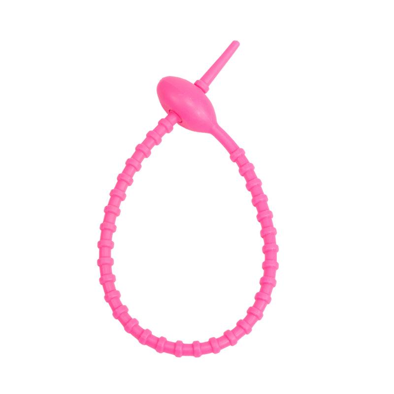 Colorful Silicone Tadpole Cable Tie: DIY Keychain, Trendy Toy, Bag Strap & Lanyard Winder