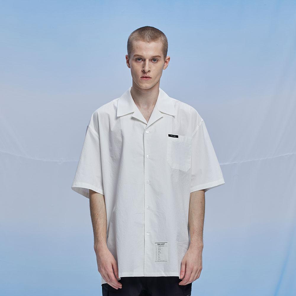 Valant Open Collar Classic Label Shirt - White White/(L) Large