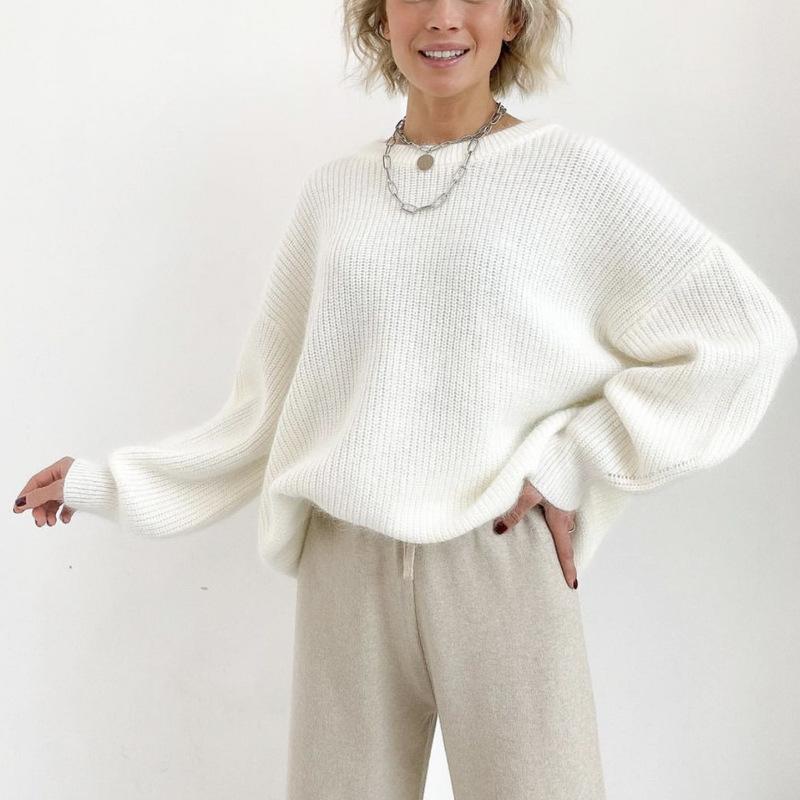 Pull Femme Automne et Hiver Imitation Vison Tempérament Ample Super Doux Tricots Femme Cent Assorti