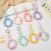 Anti-lost Candy Color Beads Keychain Colorful Phone Wrist Strap Phone Acrylic Lanyard  Phone Charm