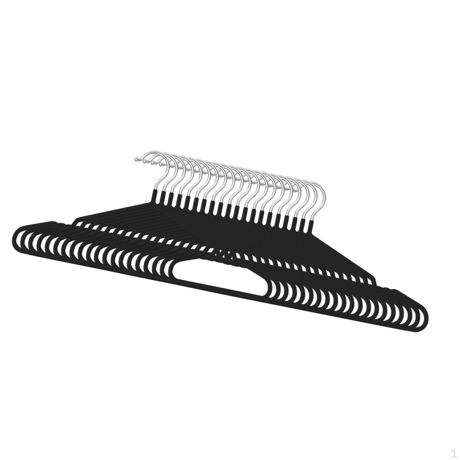 

20 Pieces Clothes Hangers Clothing Rack High Manganese Steel Coat Drying for Home чёрный