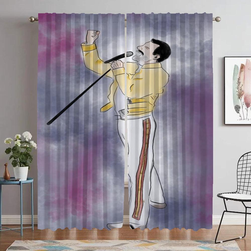 Queen Window Curtain for Room 2 Panel Shades Modern Living Room Curtains Halloween Decoration Tulle for Bedroom Partition Camera