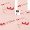Stylish Alloy Cartoon Character Earrings Multiple Pairs On Card Perfect Gifts