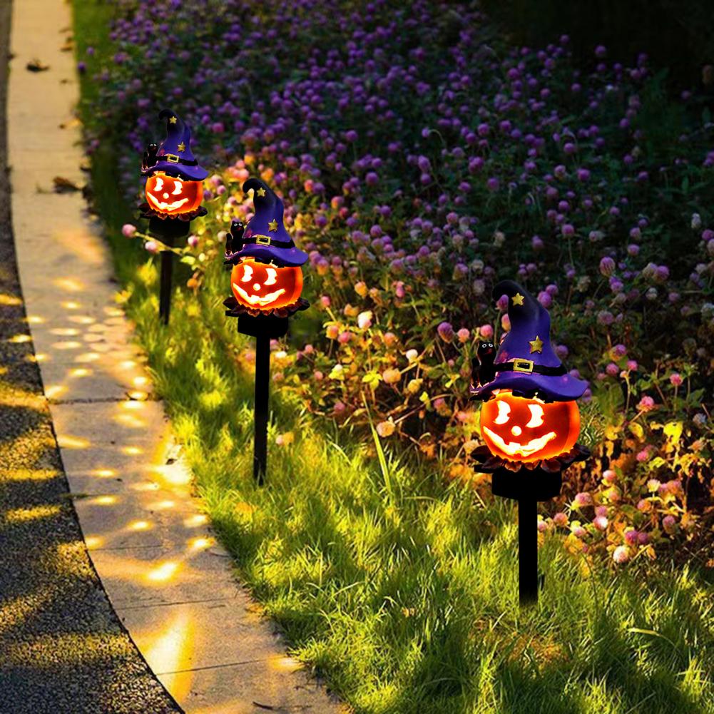 45cm Solar Kürbis Wegleuchten Halloween Kürbislaterne Verandalicht Halloween Leuchtende Kürbislaterne Stecker Gartendeko