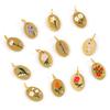 1 Piece 304 Stainless Steel Birth Month Flower Charms Enamel Oval Flower Clear Cubic Zirconia Pendants DIY Necklace 20mm X 11mm