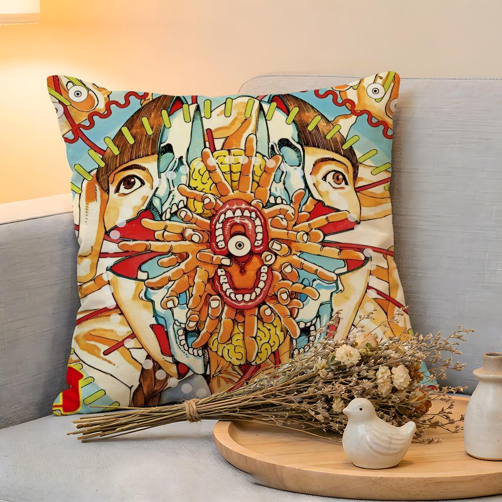 Cushion Cover  Linen  SkinFriendly Soft Decorative Case For Sofa Home Decor Funny SShintaro Kago Art Pillow Cover
