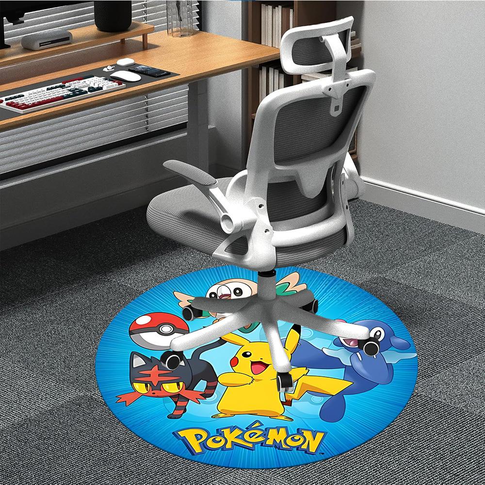 1pc Pokemon Office Round Area Rug, Under Office Chairs Bedroom Living Room Home Decor a1016278
