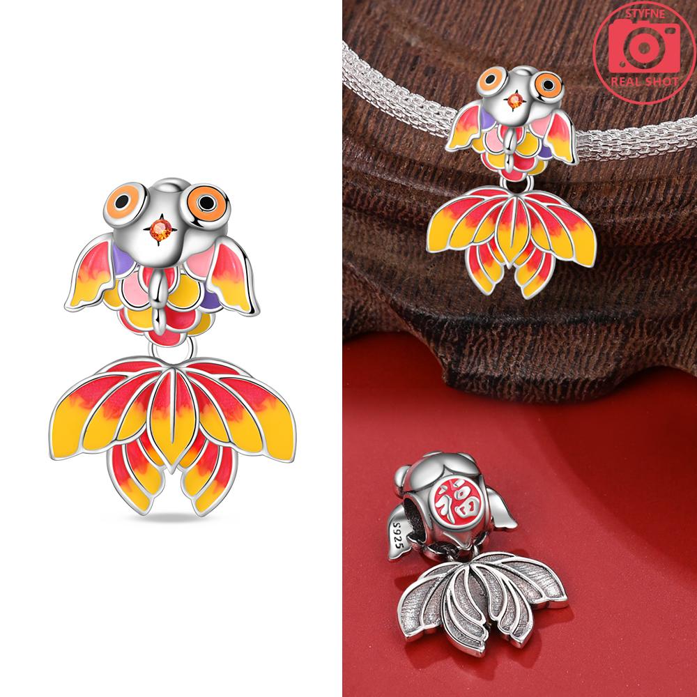 Authentic Copper Color God of Wealth Lucky Cat Lantern Lion Dance Charm Bead Charms Bead Charms Compatible With Bracelets Do It Yourself New Years Je