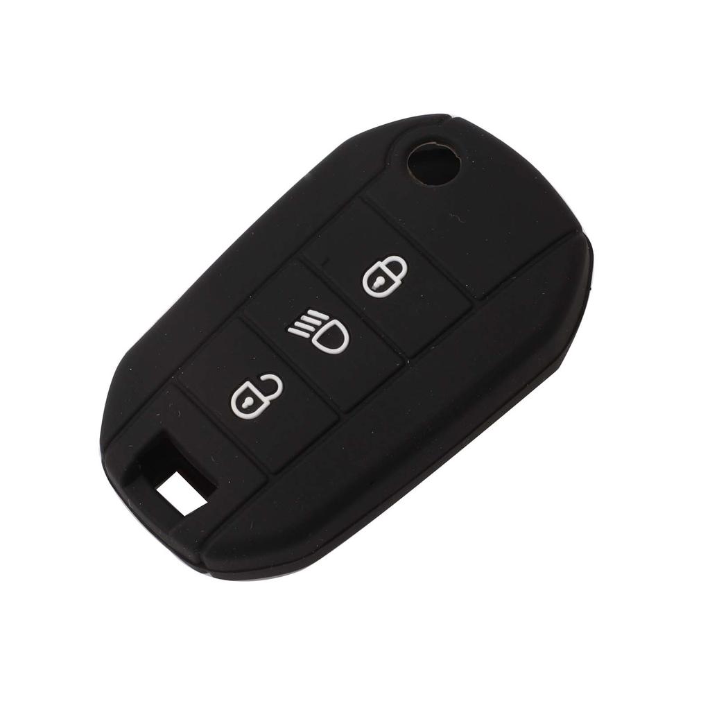 Jingyuqin Custodia in Silicone per Chiave Auto con Telecomando a 3 Pulsanti Fob per Peugeot 3008 208 308 508 408 2008 Protezione Gomma Styling