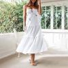 Women's Tank Dress Summer Spring Pleated  Boho Dress Cute Sleeveless Flowy Beach Straight T-Shirt Tank Dress Round Neck Dress