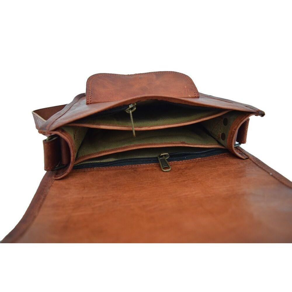 Goat Leather Messenger Bag iPad Tab Satchel Håndveske Crossbody Sling Bags