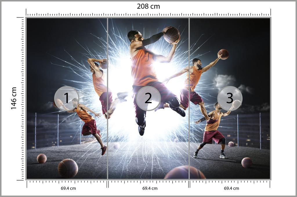 Photomural Street Basketball Self-Adhesive Mural 208x146