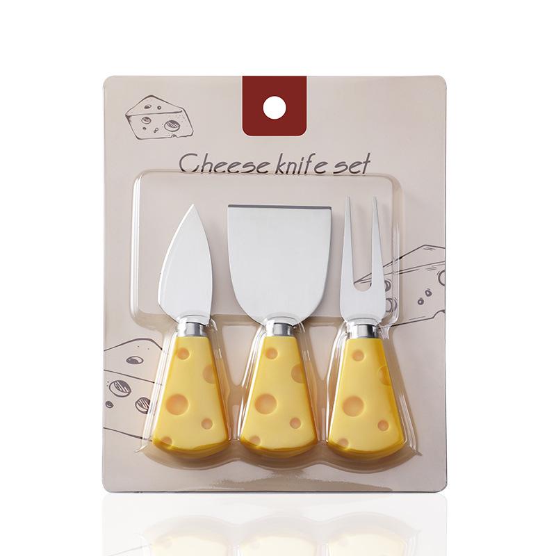 Creative Yellow Cheese Knife & Fork Shovel Set - Stainless Steel, 3-Piece
