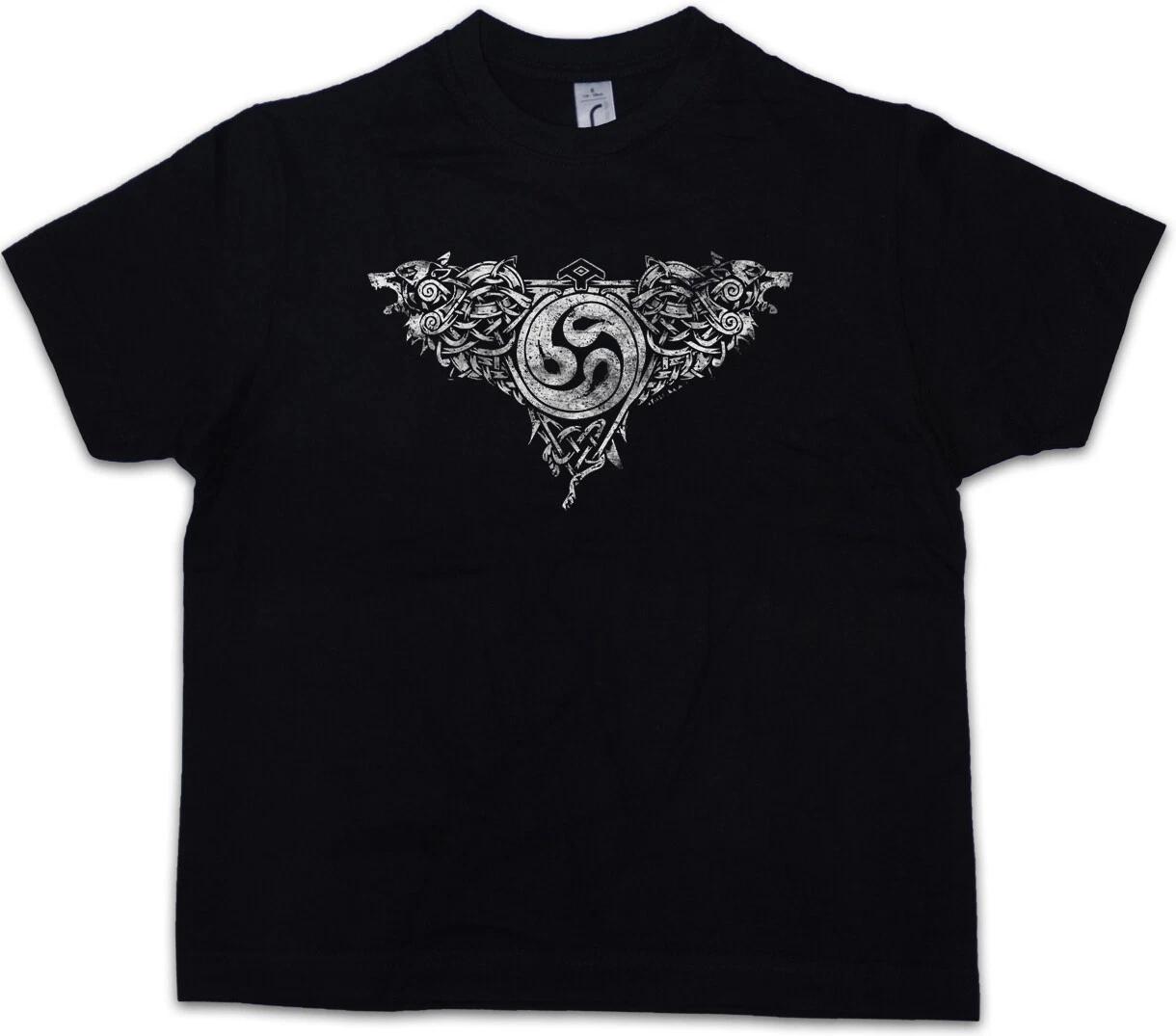 GERI AND FREKI II Kids Boys T-Shirt and Vikings Odhin Odin Thor Wolf Wolves- 120