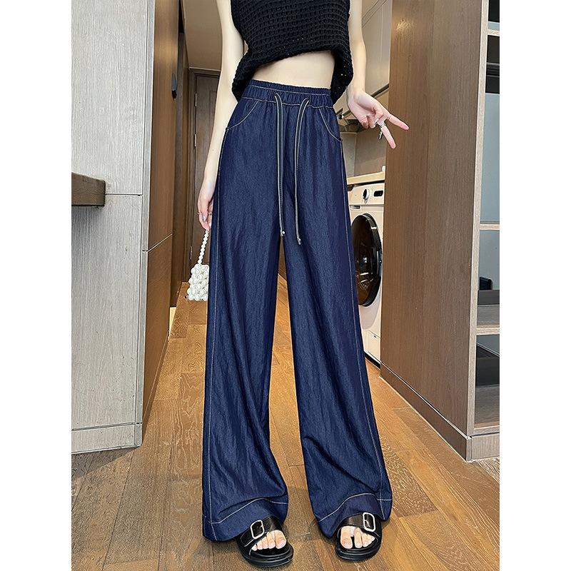 

Женские брюки от костюма из тенсела, новые весенне-летние, высокого класса, драпирующиеся, узкие, прямые, широкие XL