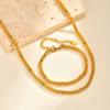 Women'S Fashion Niche Simple Mesh Bead Chain Necklace Bracelet 18K Gold Nc-2490