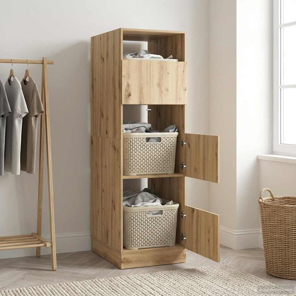 Laundry Cabinet Artisan Oak 50 x 68 x 162 cm Wood based Panel