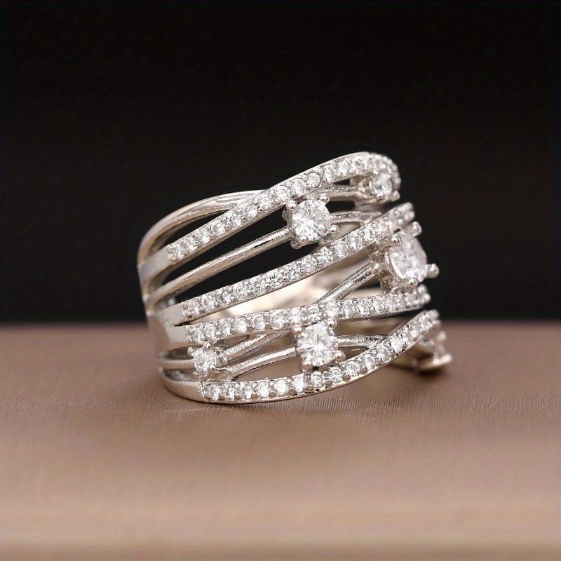 CopperGorgeous Wide Ring Female Luxury Fashion Party Jewelry Brilliant Cubic Zirconia Finger Accessories Gift