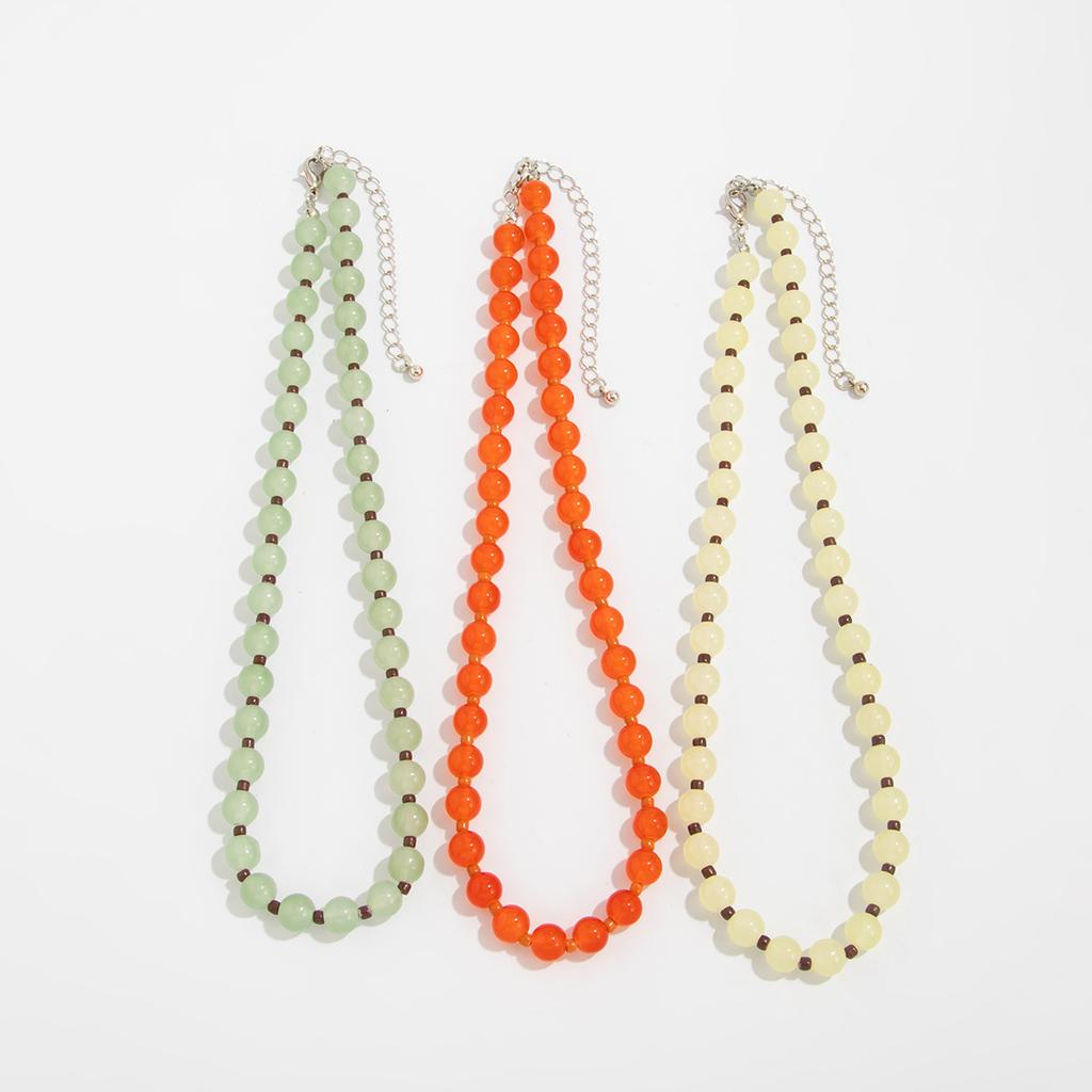Fashion Creative Transparent Glass Beads Choker Necklaces for Women Retro Bohemian Clavicle Chain Necklace Summer Daily Party Jewelry