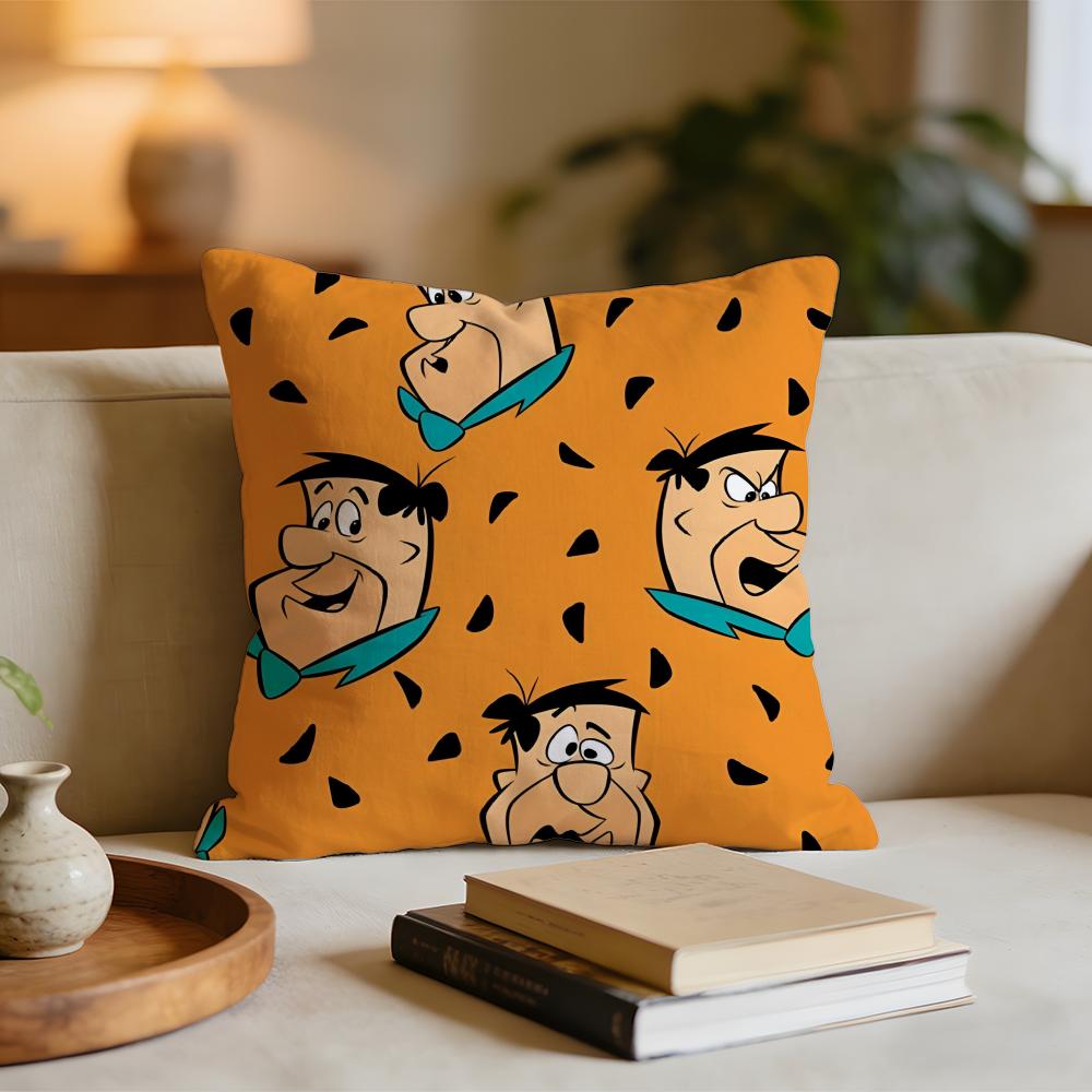 Cartoon FFlintstones Anime Classic Cushion Cover Short plush pillowcase for bed sofa carwashable