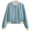 Ladies' Contrasting Color Fashionable Long Sleeved Button Down Jacket Jacket