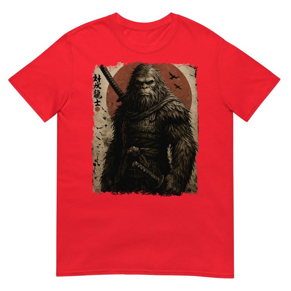 Vintage Japanese Art Anime Bigfoot Samurai Graphic Sasquatch TShirt S