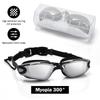 1 Set Nearsighted Swim Glasses Short-Sighted Goggles For Swimming Graded Eyeglasses With Grade Silicone Racing Goggles For Adult