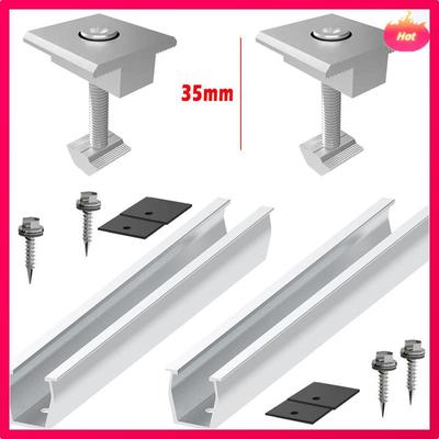 Solar Panel Mount Bracket Rails Clamp Fastening Module Mount Mounting PV Solar Power Supplies Trapezoidal Roof 35Mm Easy To Use