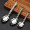 Stainless Steel Long-Handle Thickened Flat Spoon for Home, Hotel, or Restaurant