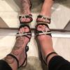 Europäische Station Neue Grenzüberschreitende Europäische und Amerikanische Strassstein Weinflaschen-Fersen Große Größe Damen High Heel Sandalen Damen