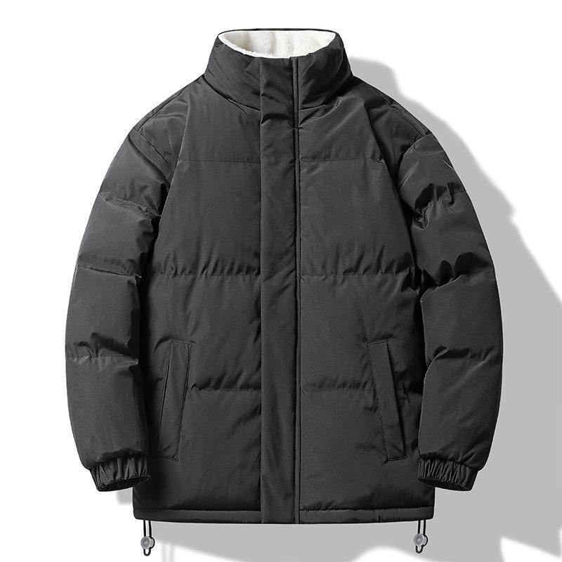 

New Winter Stand-up Collar Cotton-padded Jacket Bread Clothes Piled Thick Trendy Cotton-padded Clothes Loose Jacket Cotton-padded Clothes XXXL чорний