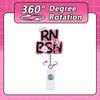 2-Pack Nurse Badge Reels. Retractable ID clips for Registered Nurses & BSNs.