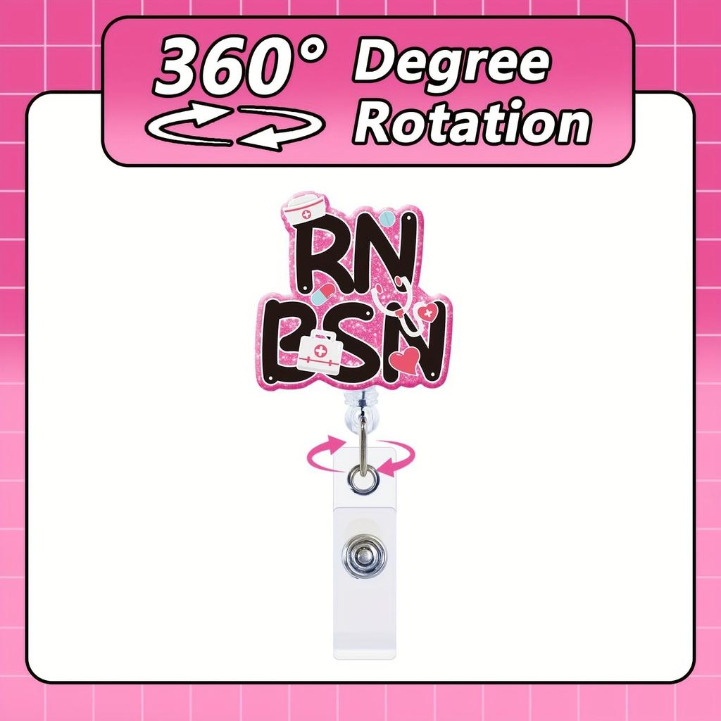 2-Pack Nurse Badge Reels. Retractable ID clips for Registered Nurses & BSNs.