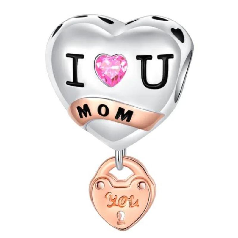 Nya Hjärtformade Berlocker Kopparblomma Evig Kärlek Pärlor Passar Originalarmband Halsband För Kvinnor DIY Smycken Gåva