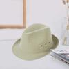 Hemming Wide Brim Breathable Holes Folding Jazz Hat Mid-aged Men Outdoor Sun Hat Fashion Accessories