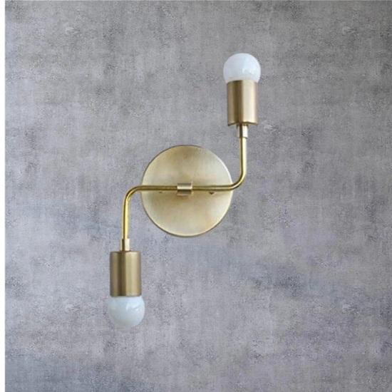Modern Nautical Brass Wall Sconce Set of 2 Dual LED Gold Wall Lights Home Decor