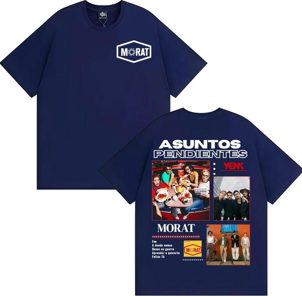 Morat Band Asuntos Pendientes 2025 Tour Tshirts Unisex Women Harajuku Hip Hop Punk Rock T Shirt Cotton Casual Short Sleeve Tshirt