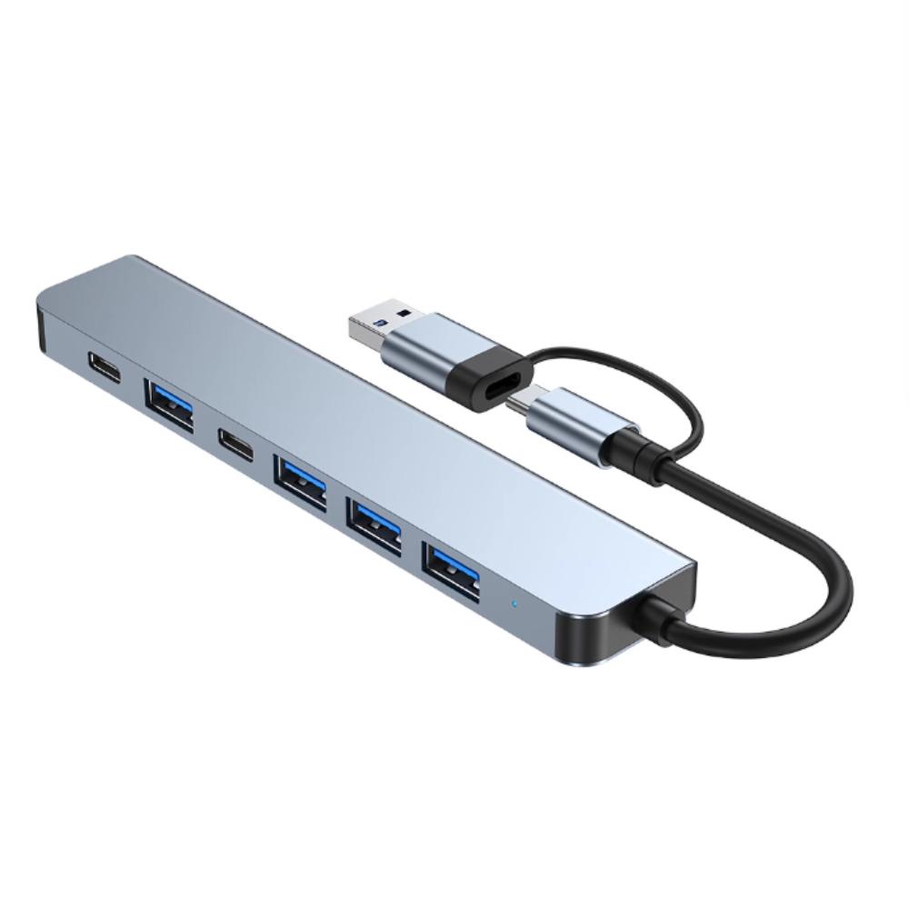 Splitter 7-in-1 USB Splitter Type-C Docking Station  For Computer/Mouse/Mobile Phones/Tablets