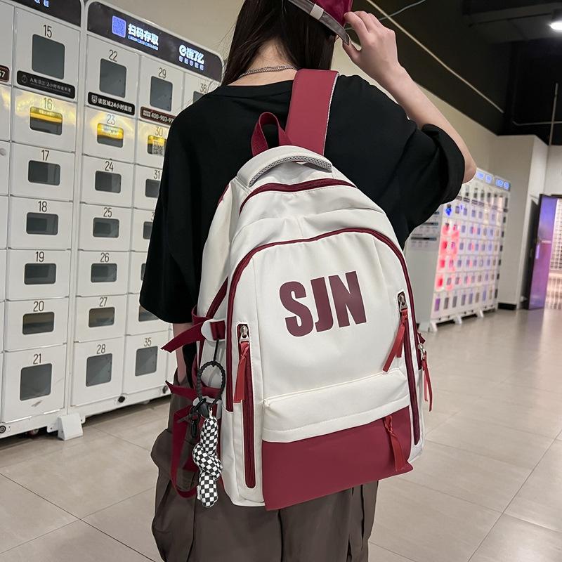 Schoolbag American retro college student ins backpack female, large capacity high school student junior high school student schoolbag computer