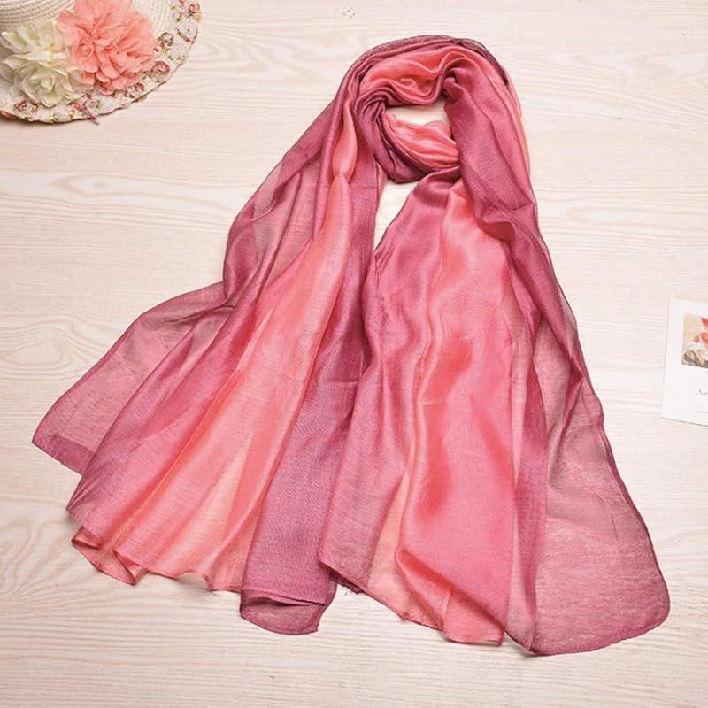 Used (MAYUDAMA SILK) Silk Scarf Stole Spring/Summer Shawl Stylish Cold Protection Sun Protection for Women (1. Purple) 0