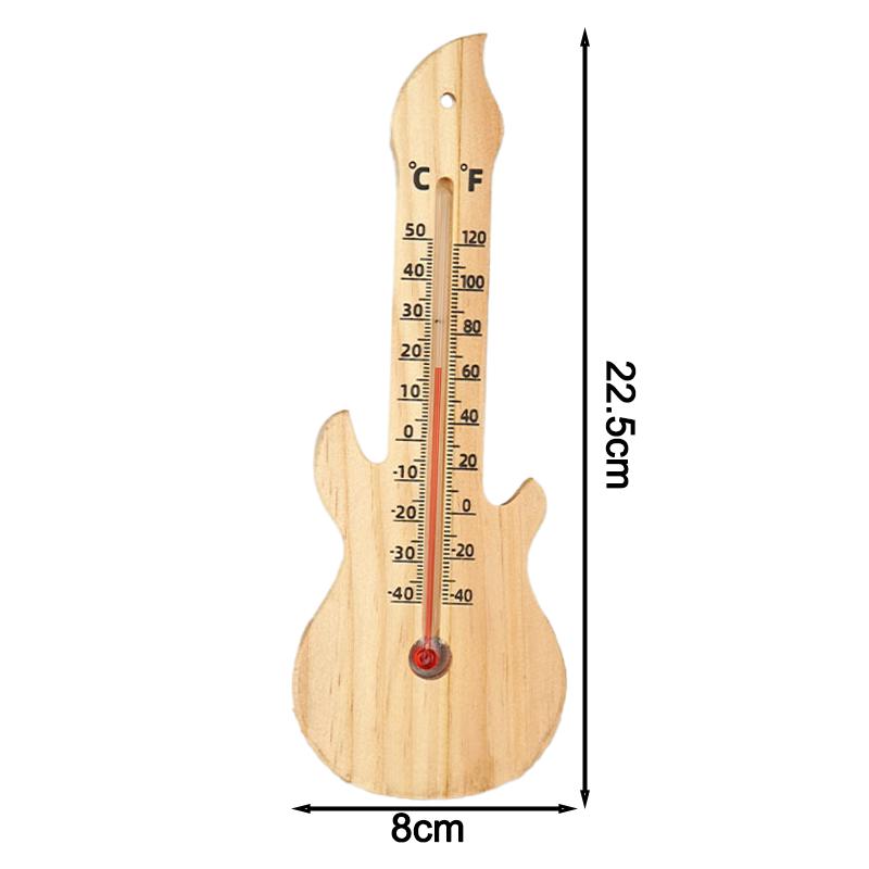 Wooden Wall Thermometer Hygrometer for Indoor and Outdoor Use Dual Scale Celsius Fahrenheit Temperature Monitor