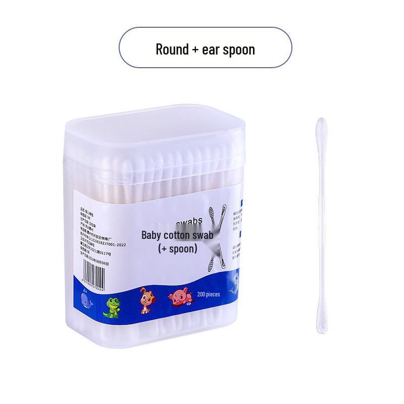 Children s Double-Headed Ultra-Fine Cotton Swabs (200-Pack) - Small-Head, Disposable, Ear-Picking Swabs