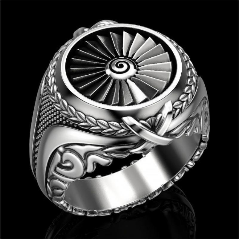 Creative Heavy Metal Turbine Ring Punk Punk Style Men's Atmospheric Accessories