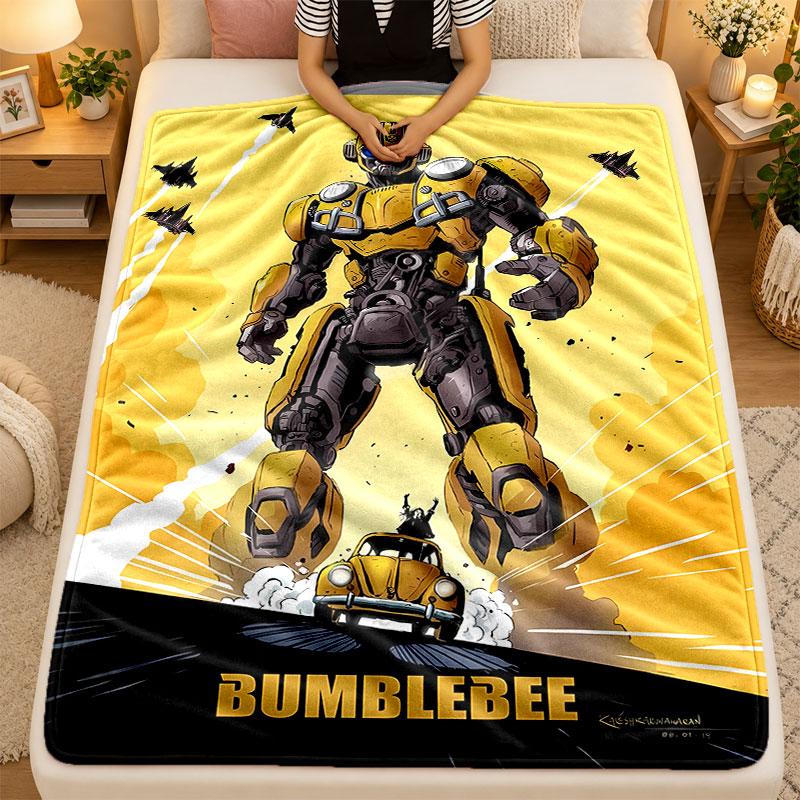 Koc Flanelowy Transformers Ciepły Miękki Koc Rzutowy do Użytku Wewnętrznego Sofa Łóżko Salon