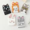 Women's Cute Cartoon Cat Mid-Calf Socks 3D Ears Lucky Cat Cotton Casual Socks