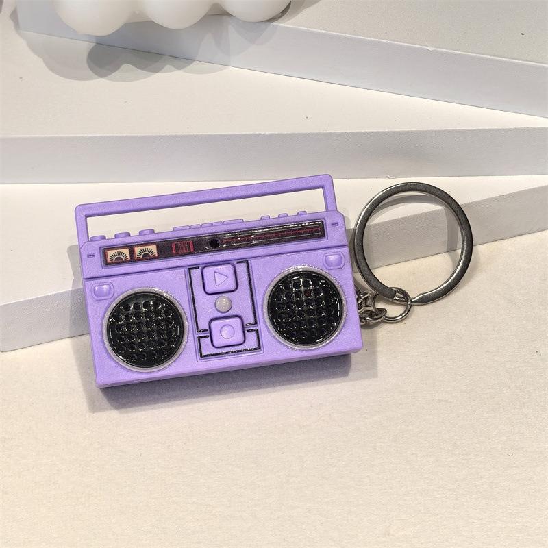 Funny Mini Radio Recorder Keychain Pendant Vintage Cassette Player Music Box Toys Creative Classical Bag Ornaments Keyring Gift