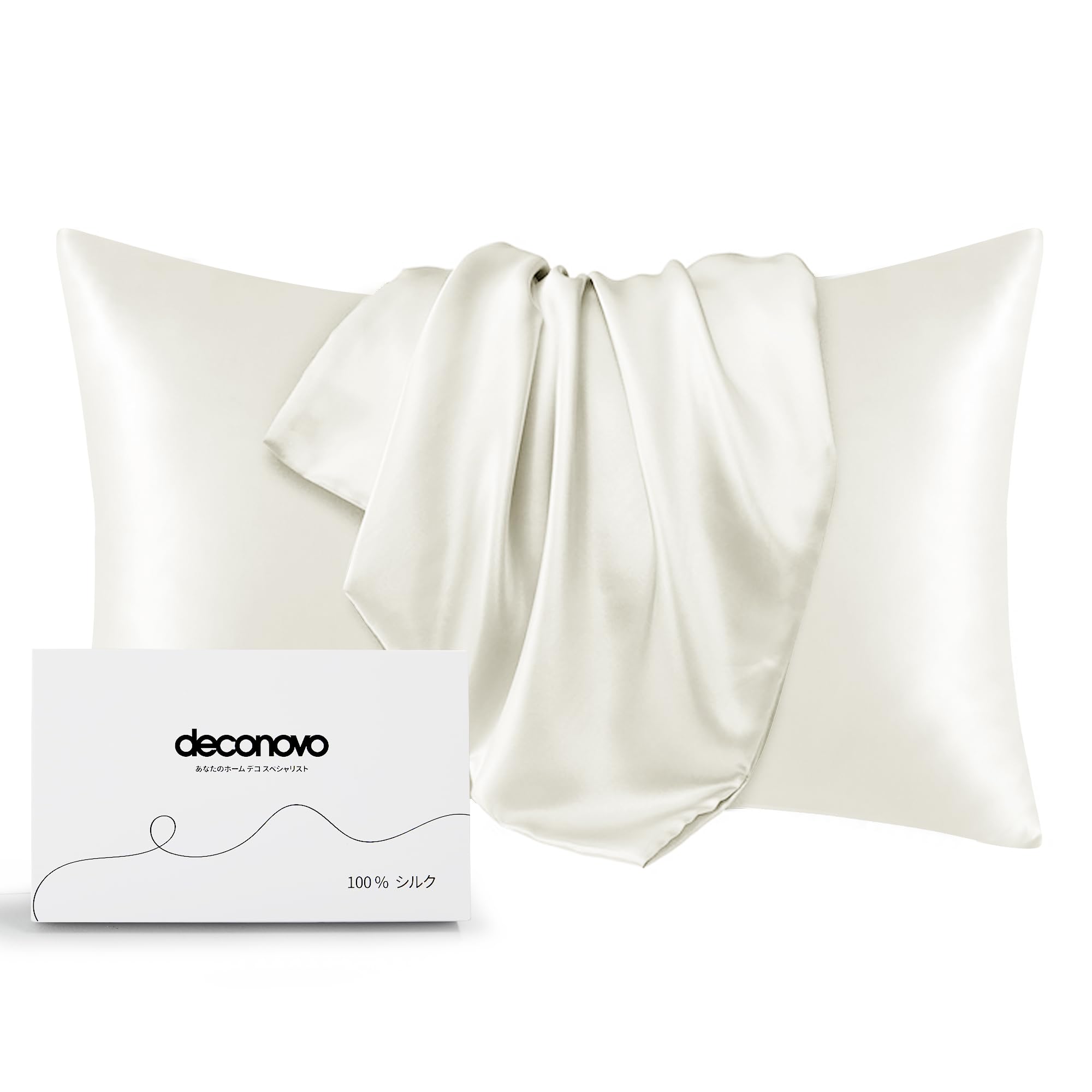 

Deconovo Silk 6A 43cm x Beautiful Beautiful Reduces Hand Suitable for All Gift Set Double-Sided Pillowcase, 100% Silk, 63cm, Ivory, Envelope-Style слоновая кость