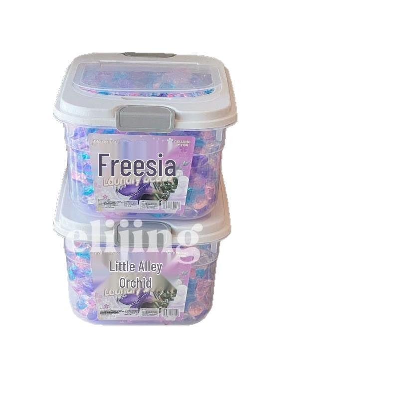 Geli Jing Giant 5D Freesia Laundry Pods: Concentrated Detergent, Large Capacity, Stain Removal, Long-lasting Fragrance