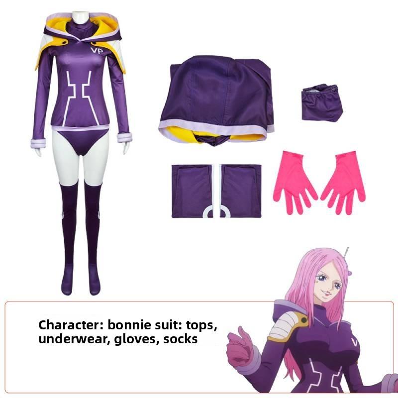 Costume Cosplay di One Piece per Jewelry Bonney con Materiale Spandex per Role Play Anime